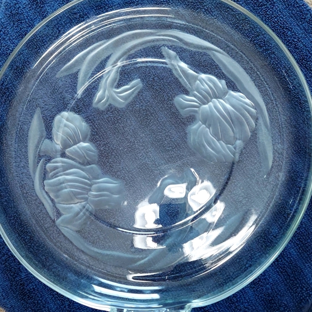 Large vintage glass serving tray